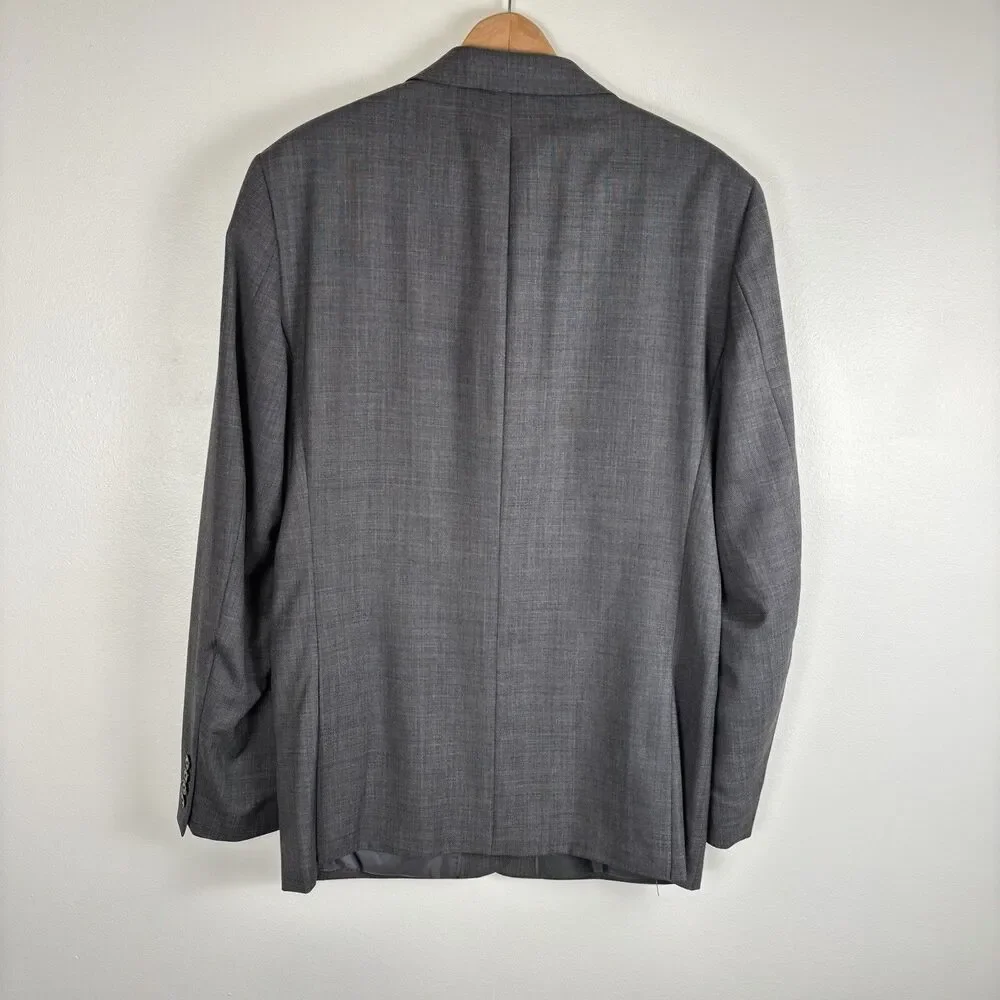 Calvin Klein 2 Piece Suit Mens 42L Gray Wool Jacket Pants Wedding Career 37x31.5